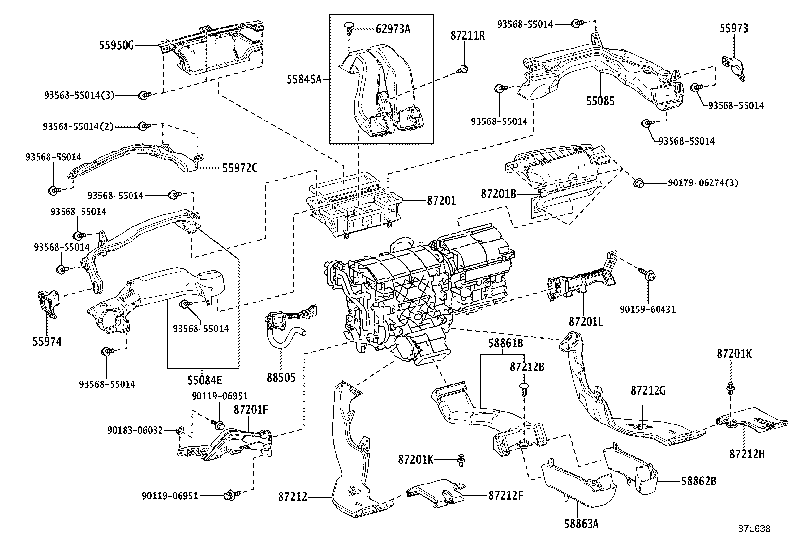 55085-48070 DUCT SUB-ASSY, HEATER TO REGISTER, NO.2 product image