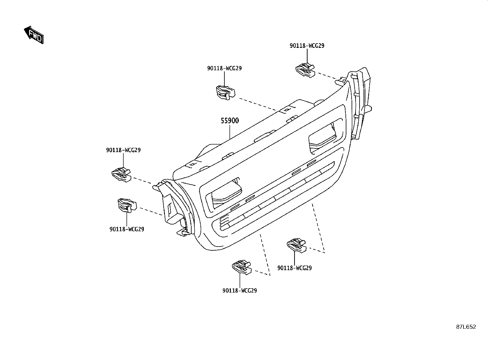 55870-WC013 DUCT SUB-ASSY, HEATER TO REGISTER, NO.2 product image