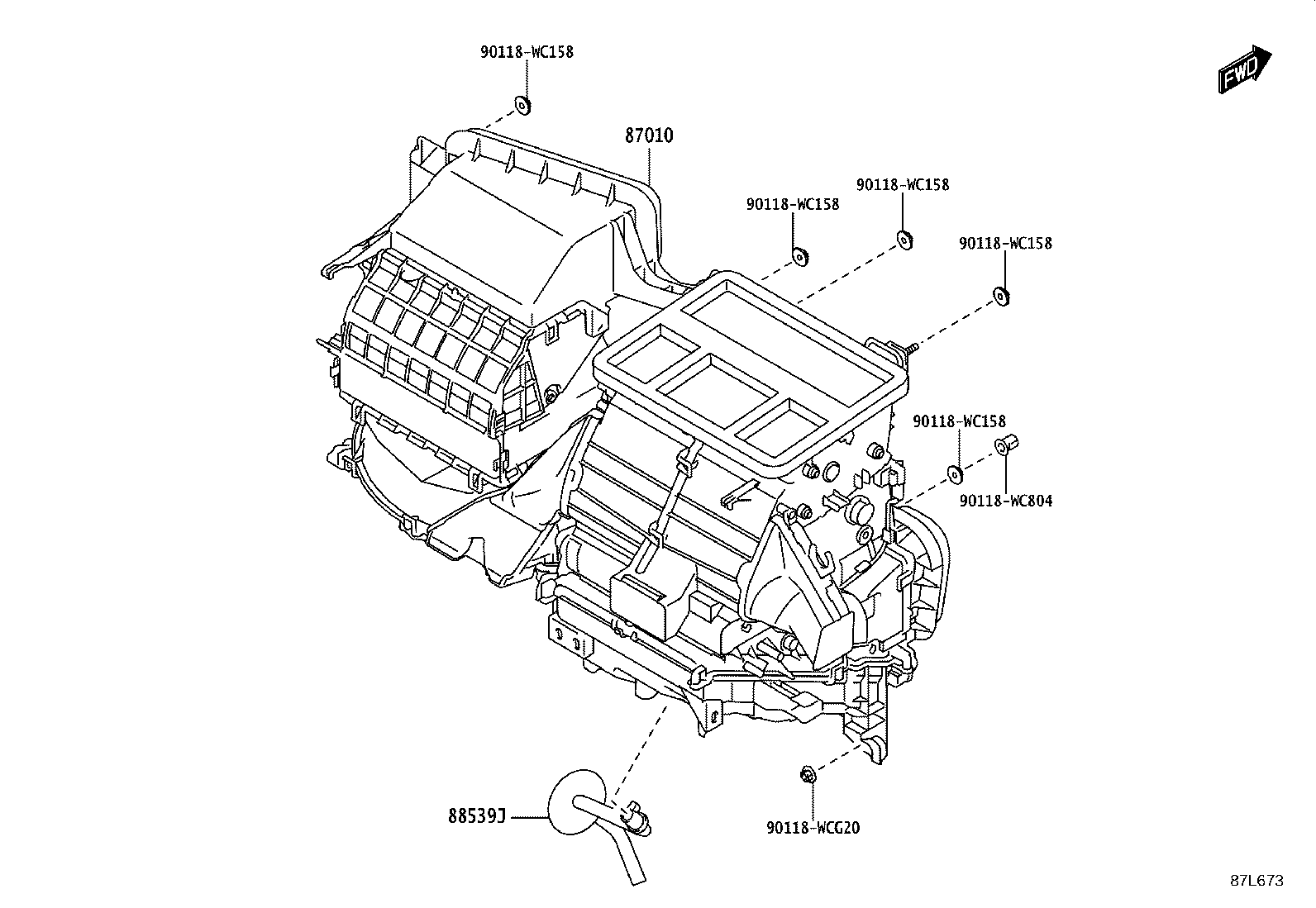 87103-WC026 MOTOR SUB-ASSY, BLOWER W/FAN product image