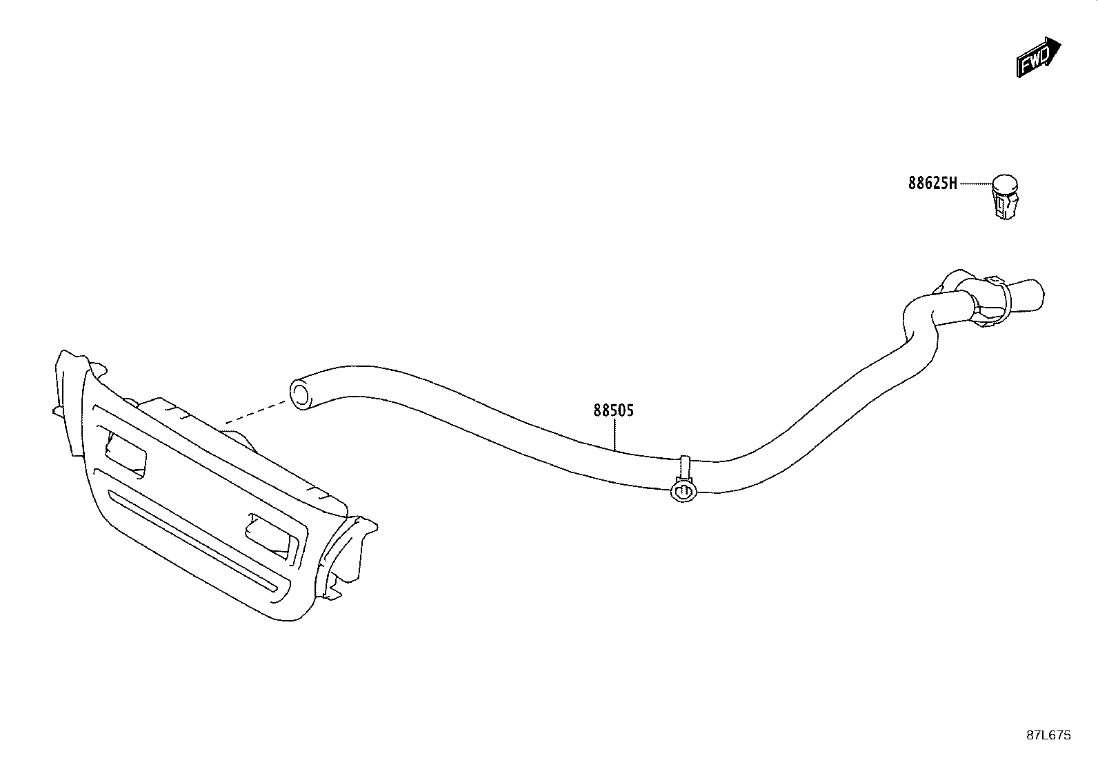 55870-WC013 DUCT SUB-ASSY, HEATER TO REGISTER, NO.2 product image