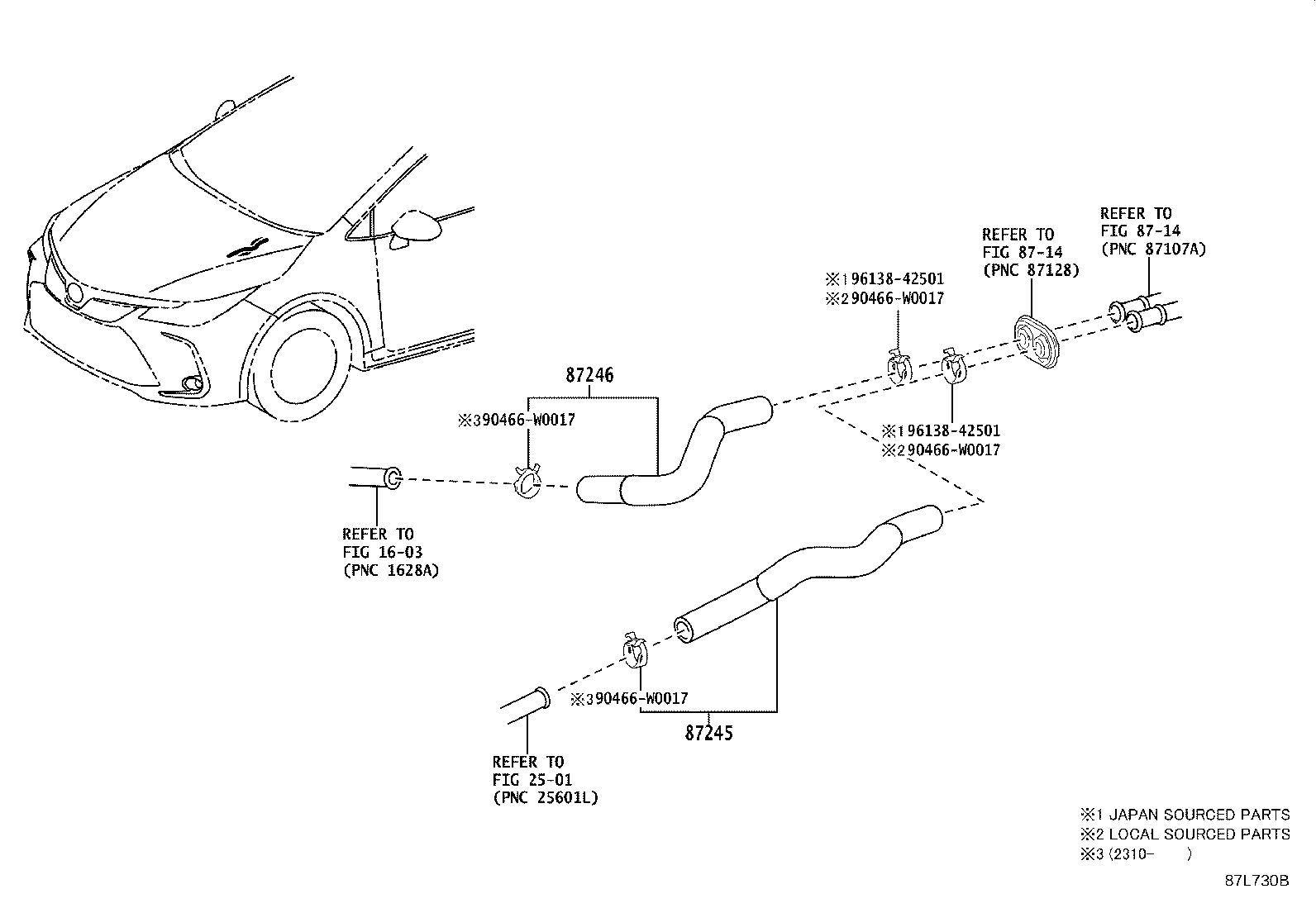 87209-47030 HOSE, HEATER WATER, OUTLET product image