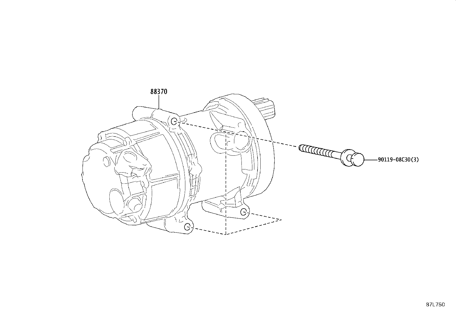 88370-48220 COMPRESSOR ASSY, W/MOTOR product image