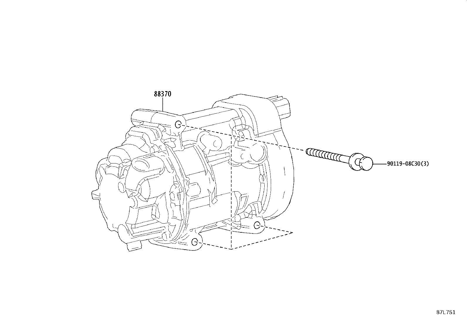 88370-48220 COMPRESSOR ASSY, W/MOTOR product image