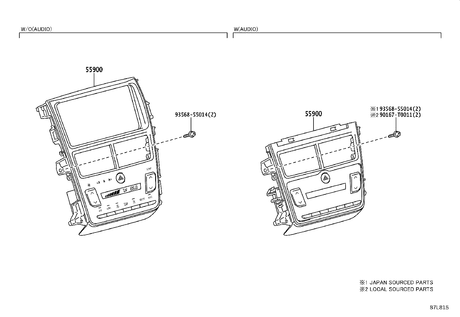 55900-0DN80 CONTROL ASSY, AIR CONDITIONER product image