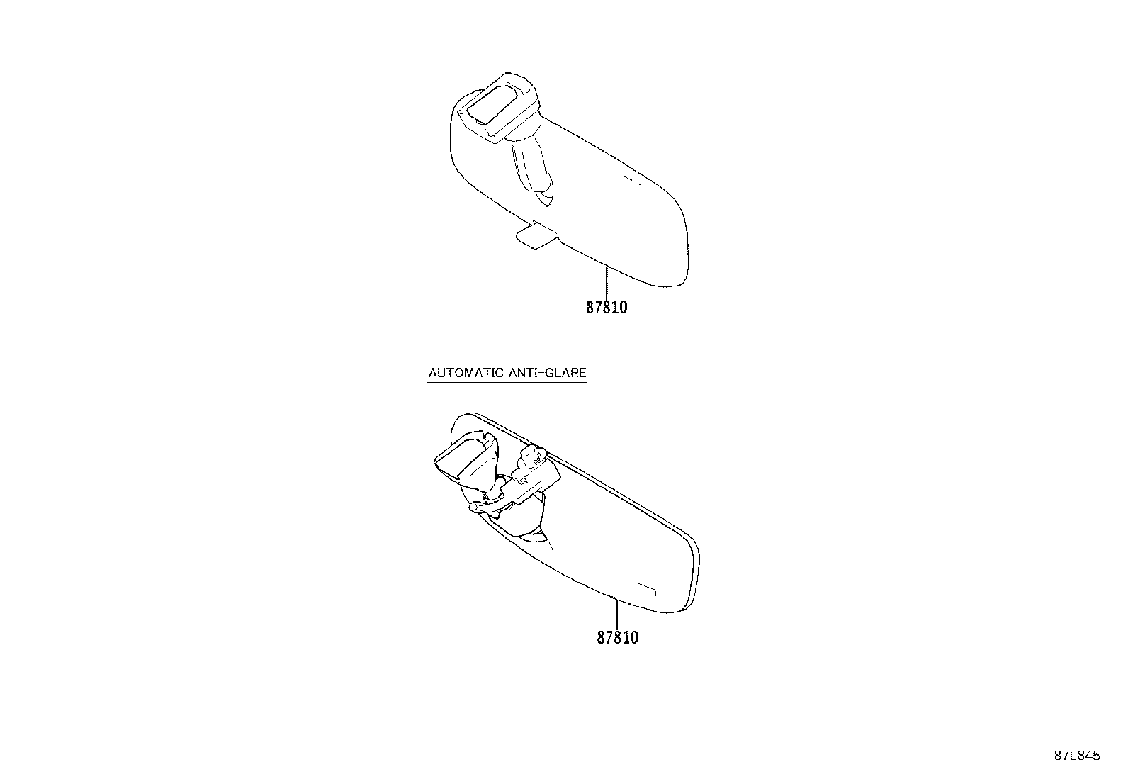 87810-16070 MIRROR ASSY, INNER REAR VIEW product image