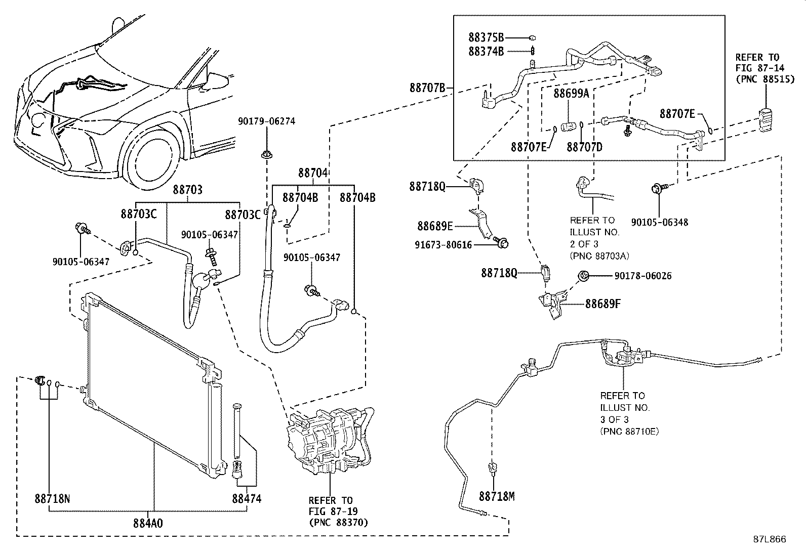 88710-76280 TUBE & ACCESSORY ASSY, AIR CONDITIONER product image