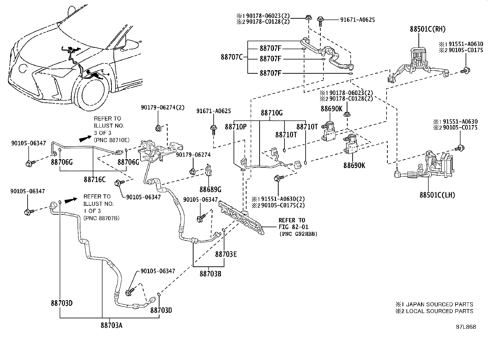 88710-76280 TUBE & ACCESSORY ASSY, AIR CONDITIONER product image