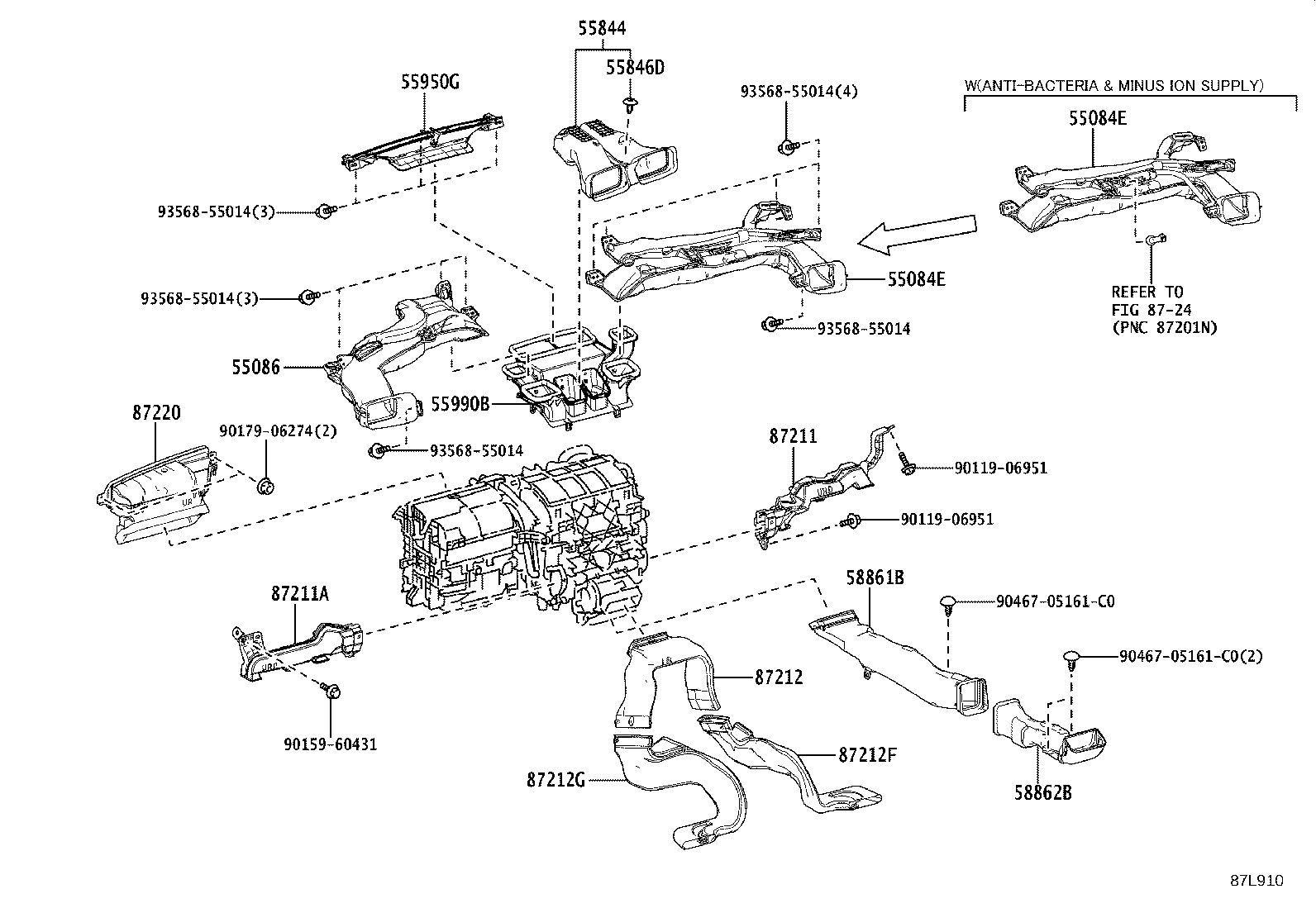 55844-76070 DUCT, HEATER TO REGISTER, NO.2 product image