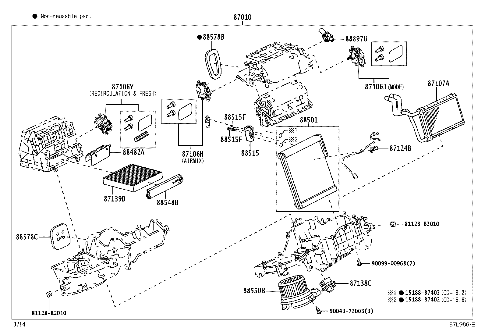 87010-BZC80 UNIT ASSY, AIR CONDITIONER product image