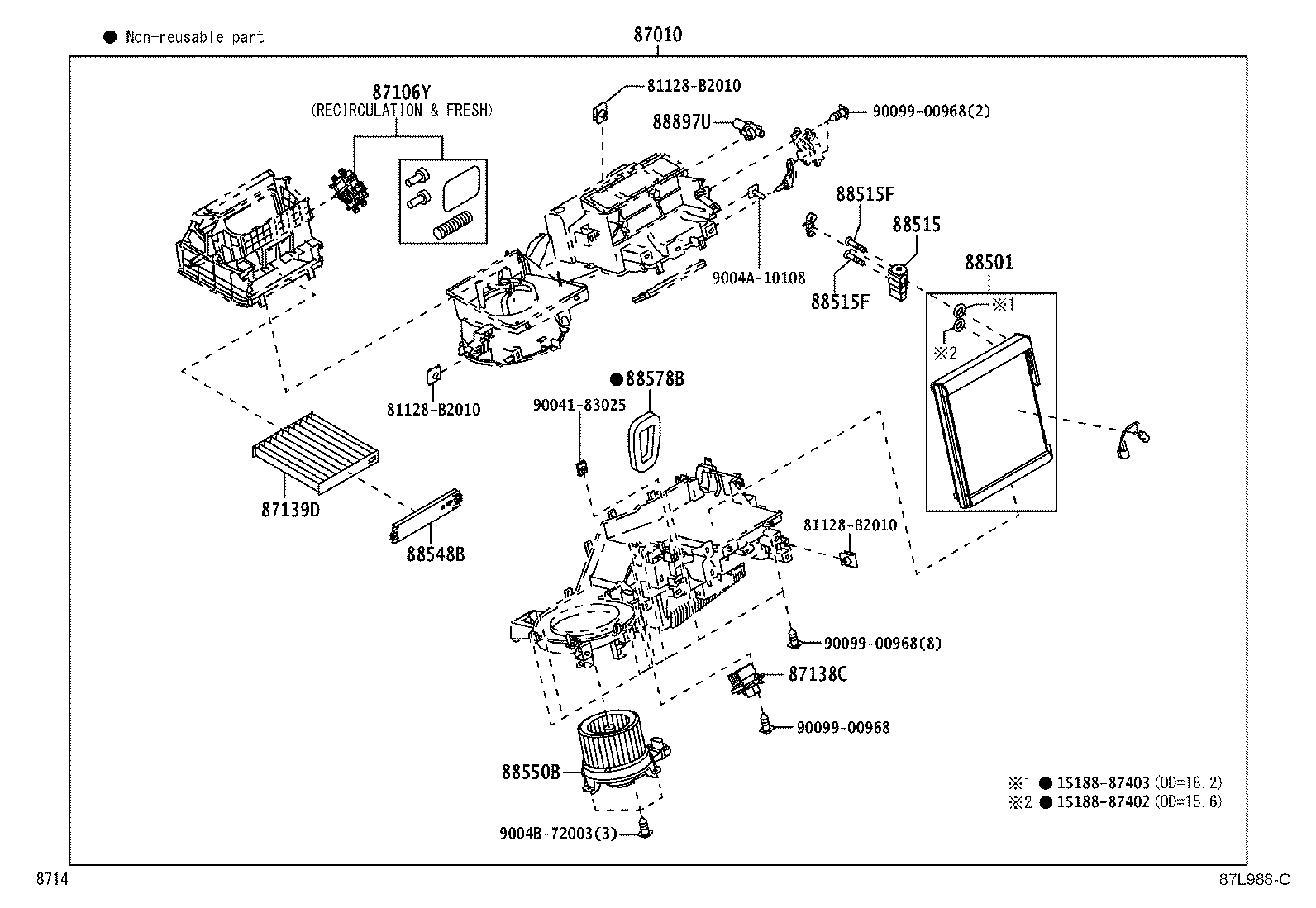 87010-BZC80 UNIT ASSY, AIR CONDITIONER product image