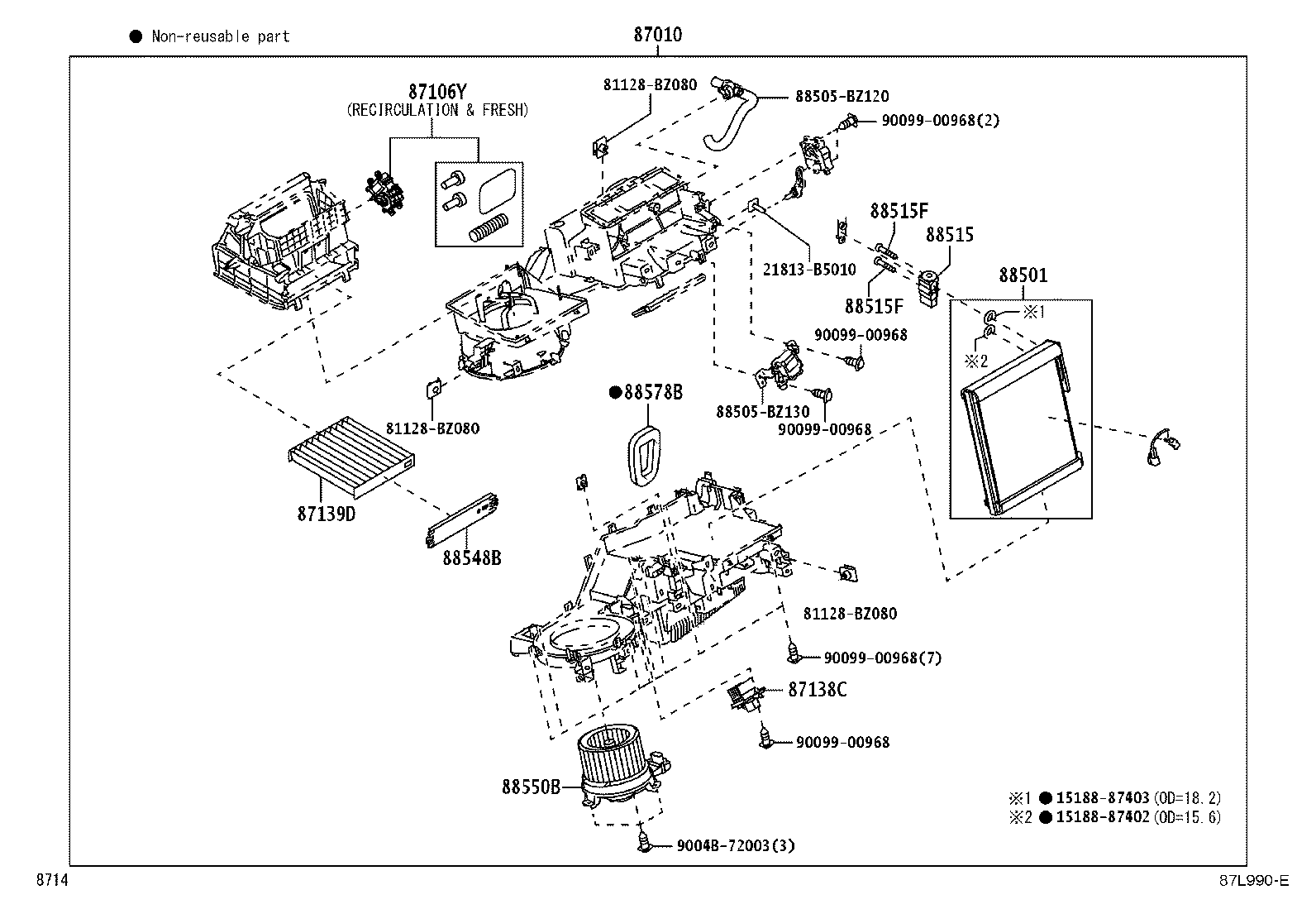 87010-BZC80 UNIT ASSY, AIR CONDITIONER product image