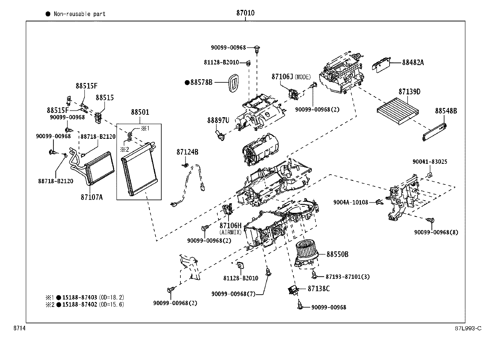 87010-BZC80 UNIT ASSY, AIR CONDITIONER product image