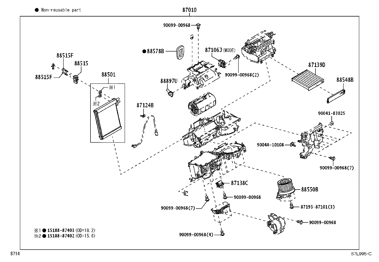 87010-BZC80 UNIT ASSY, AIR CONDITIONER product image