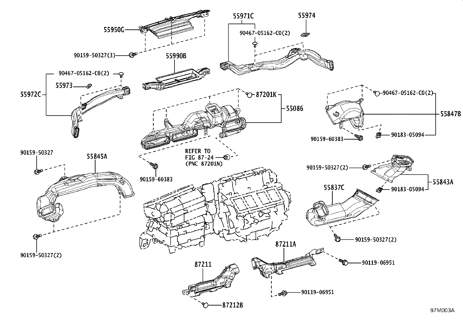 55086-11030 DUCT SUB-ASSY, HEATER TO REGISTER, NO.3 product image