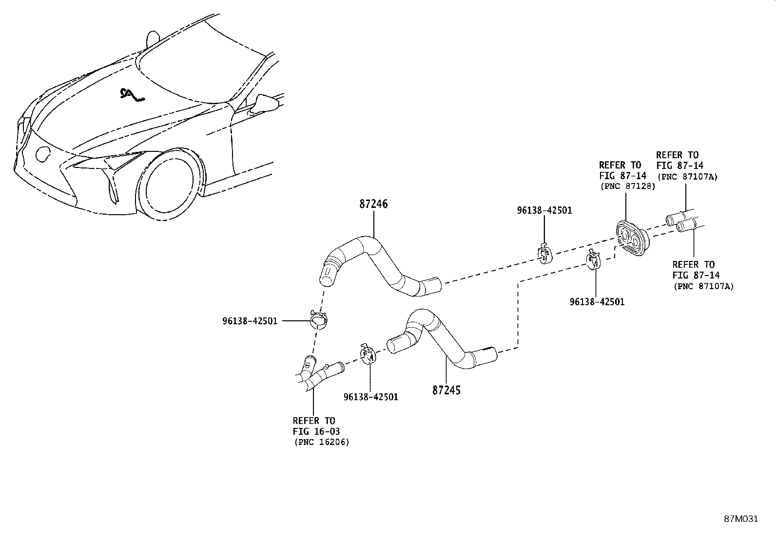 87245-11010 HOSE, HEATER WATER, INLET product image