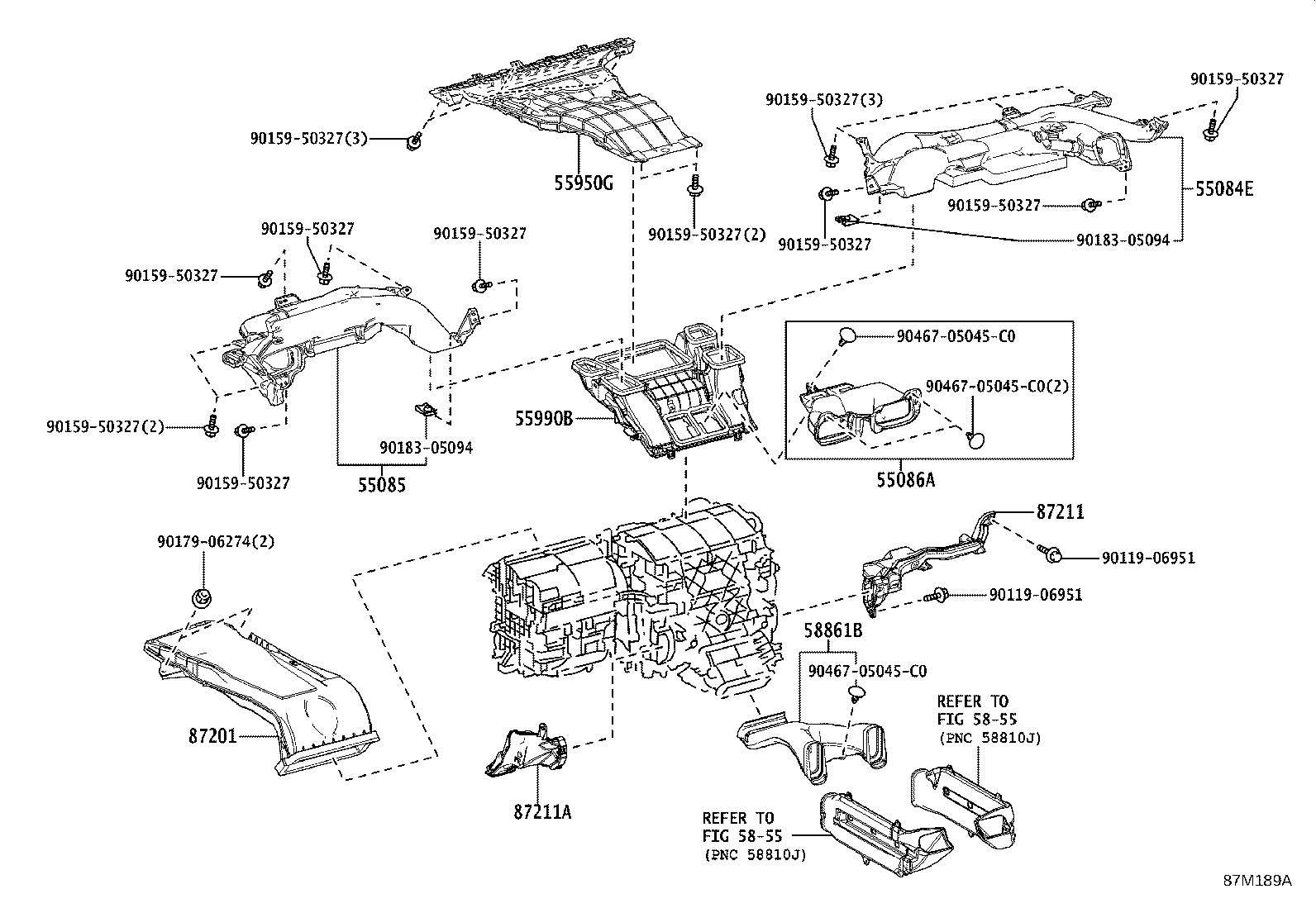 55085-V2010 DUCT SUB-ASSY, HEATER TO REGISTER, NO.2 product image