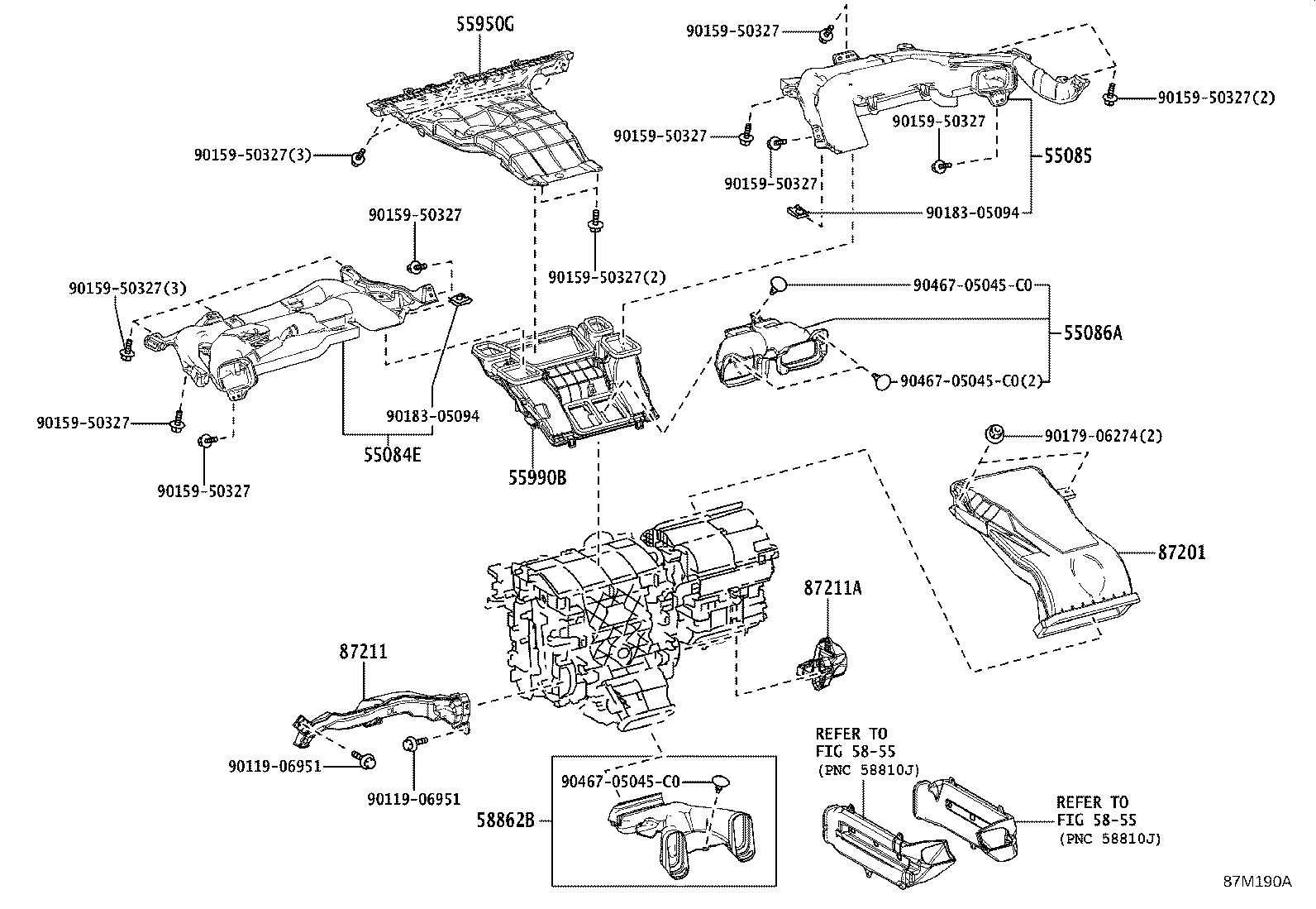 55085-V2010 DUCT SUB-ASSY, HEATER TO REGISTER, NO.2 product image