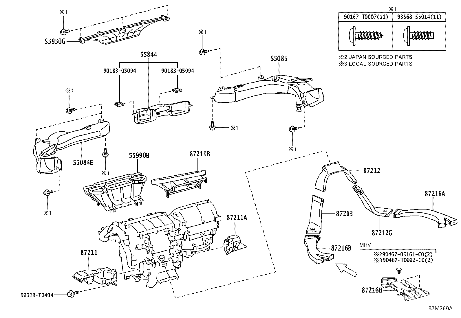 87216-KK020 DUCT, AIR, REAR NO.4 product image