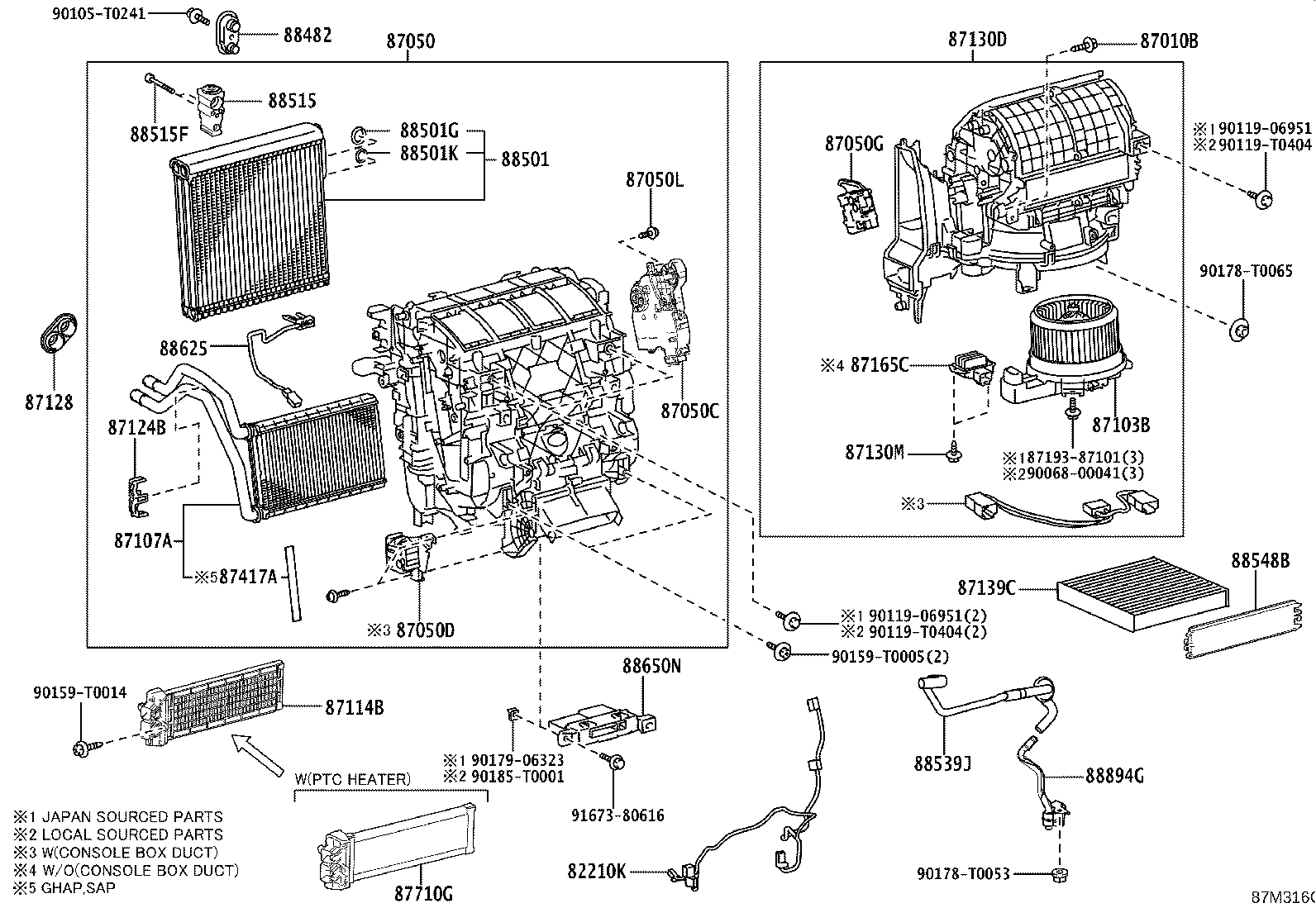 Toyota 88501-0K500 EVAPORATOR SUB-ASSY, COOLER, NO.1