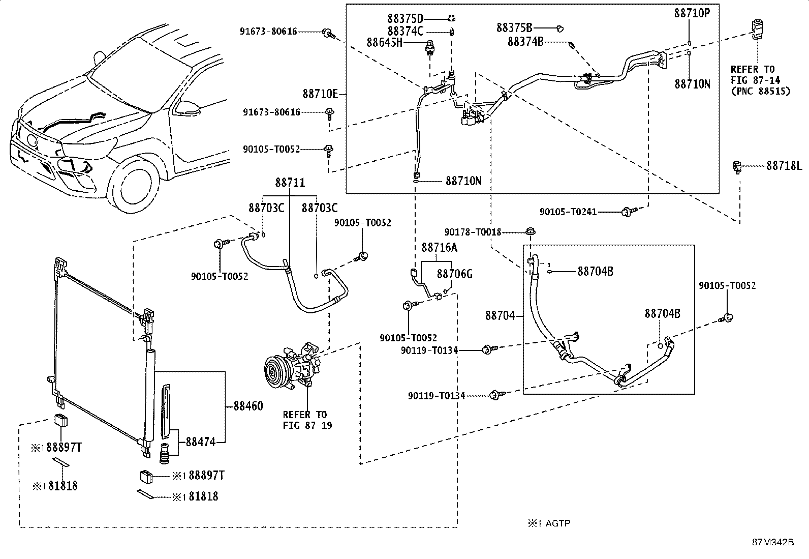 Toyota 88711-0KB20 HOSE, COOLER REFRIGERANT DISCHARGE, NO.1
