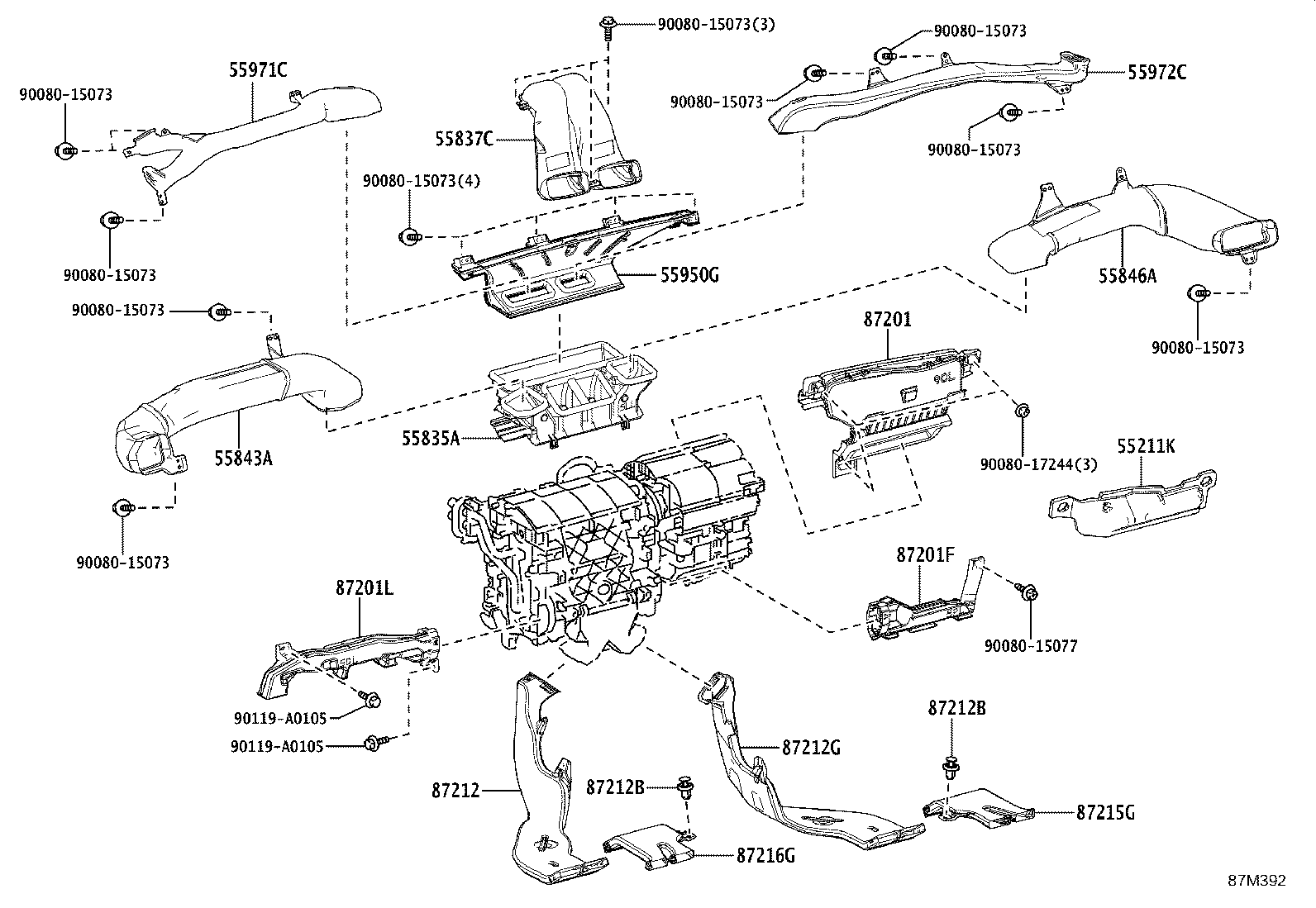 55950-0E160 NOZZLE ASSY, DEFROSTER product image