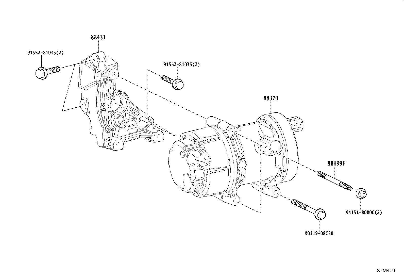 88431-40060 BRACKET, COMPRESSOR MOUNTING, NO.1 product image