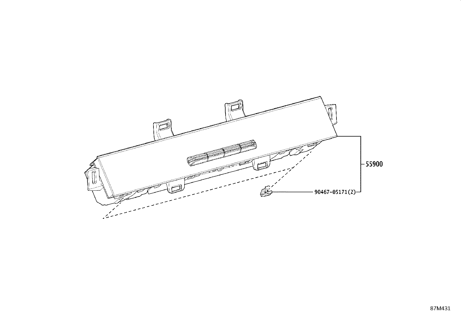 55972-40040 DUCT, SIDE DEFROSTER NOZZLE, NO.2 product image