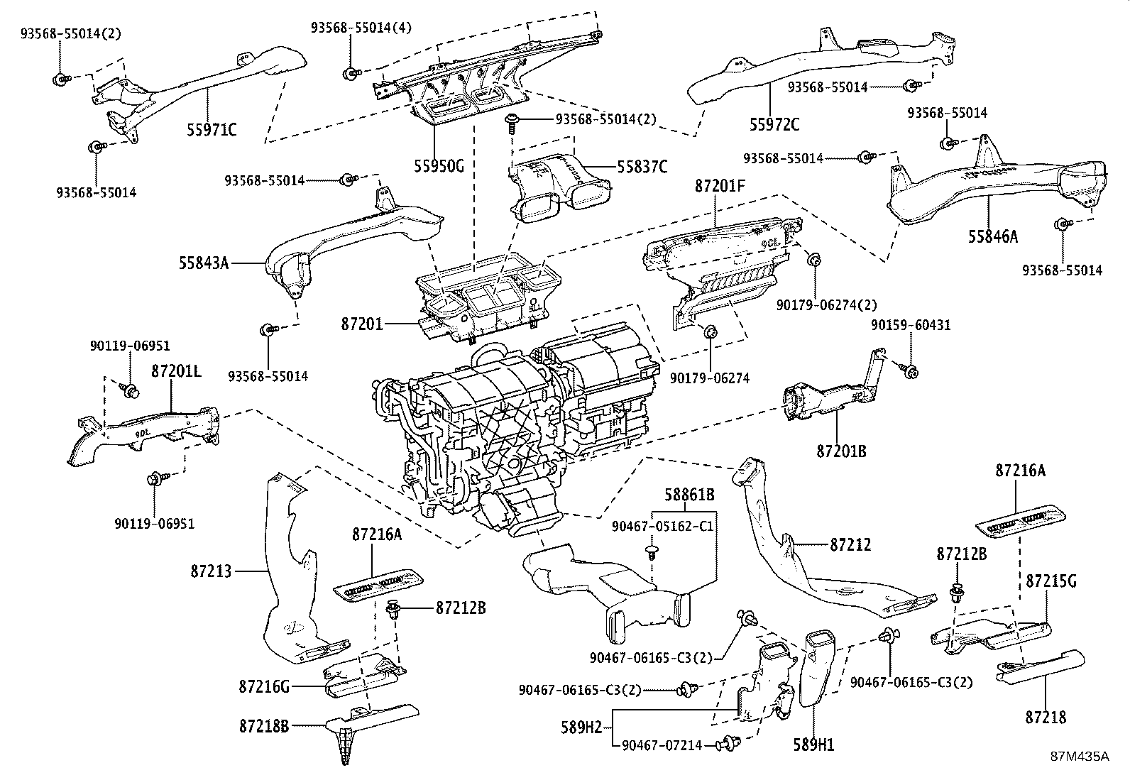 55971-40050 DUCT, SIDE DEFROSTER NOZZLE, NO.1 product image