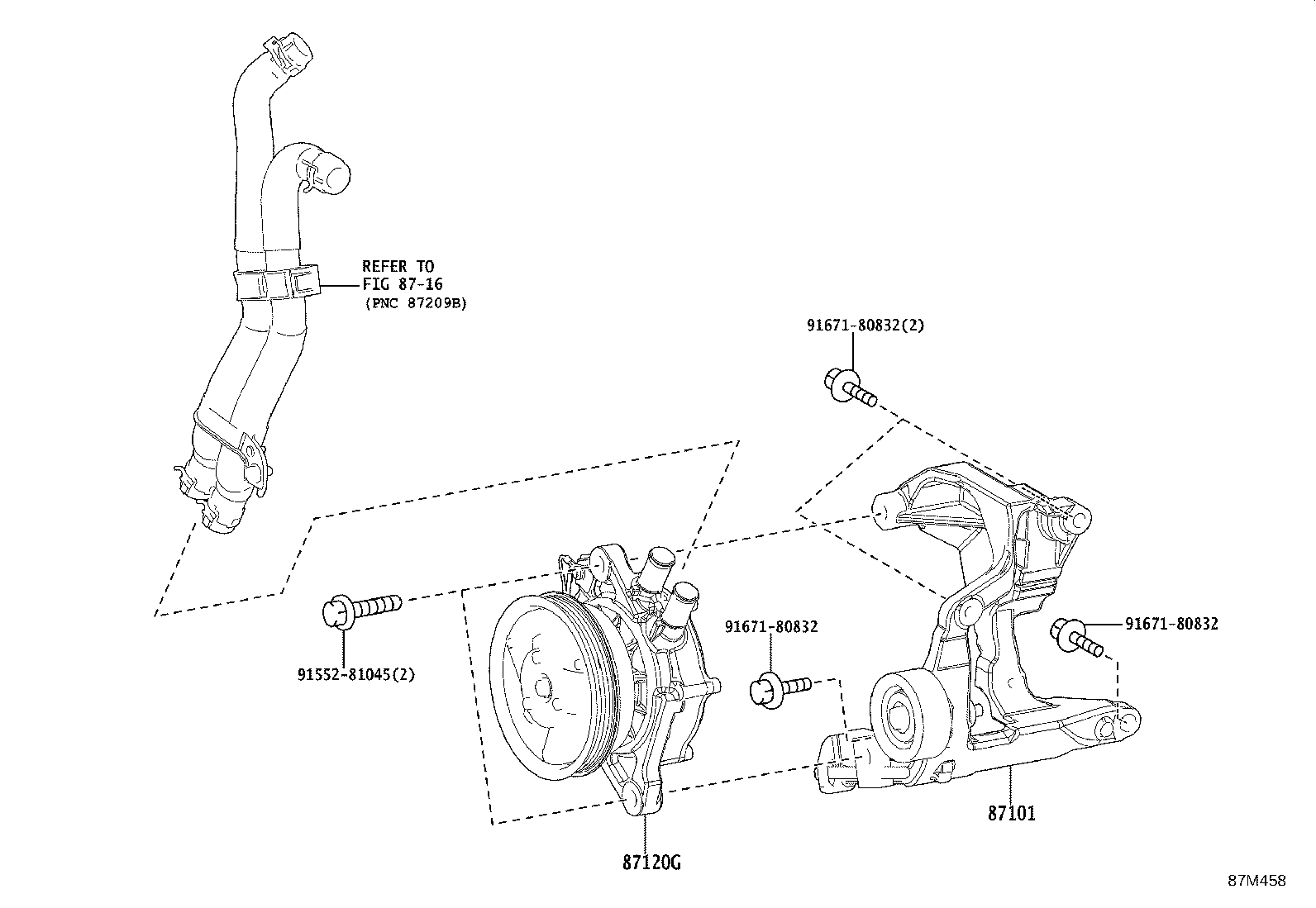 87101-60170 BRACKET SUB-ASSY, VISCOUS HEATER NO.1 product image