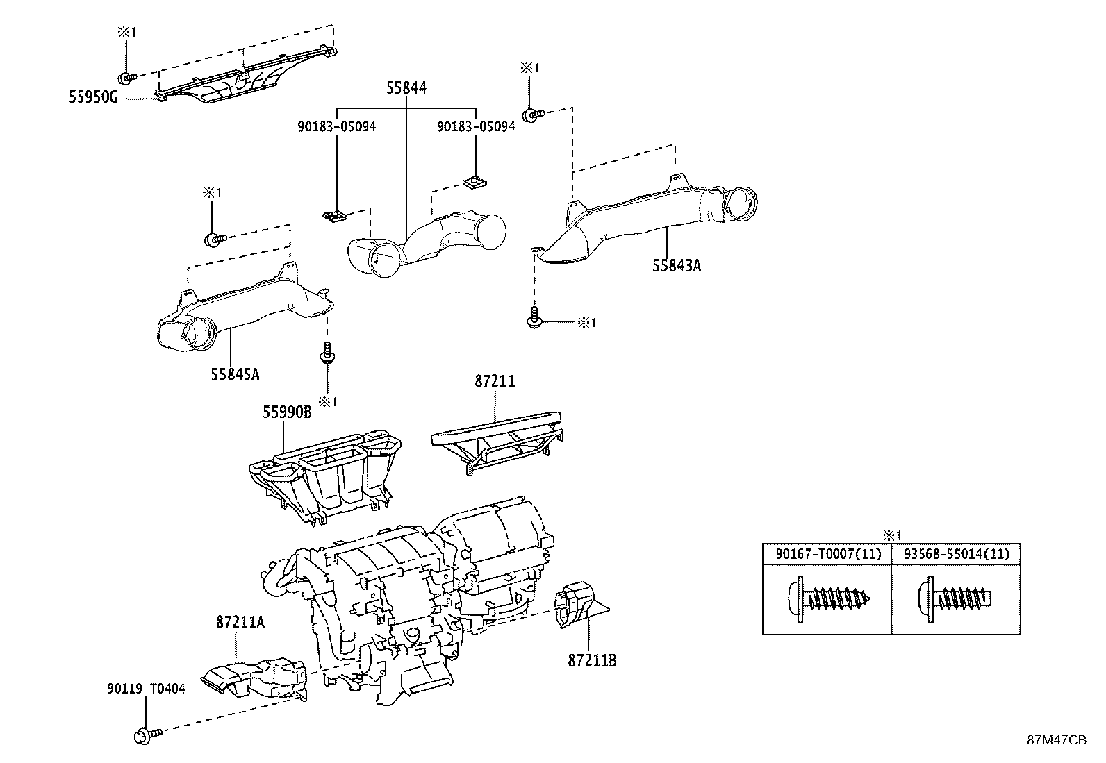 55844-0K090 DUCT, HEATER TO REGISTER, NO.2 product image