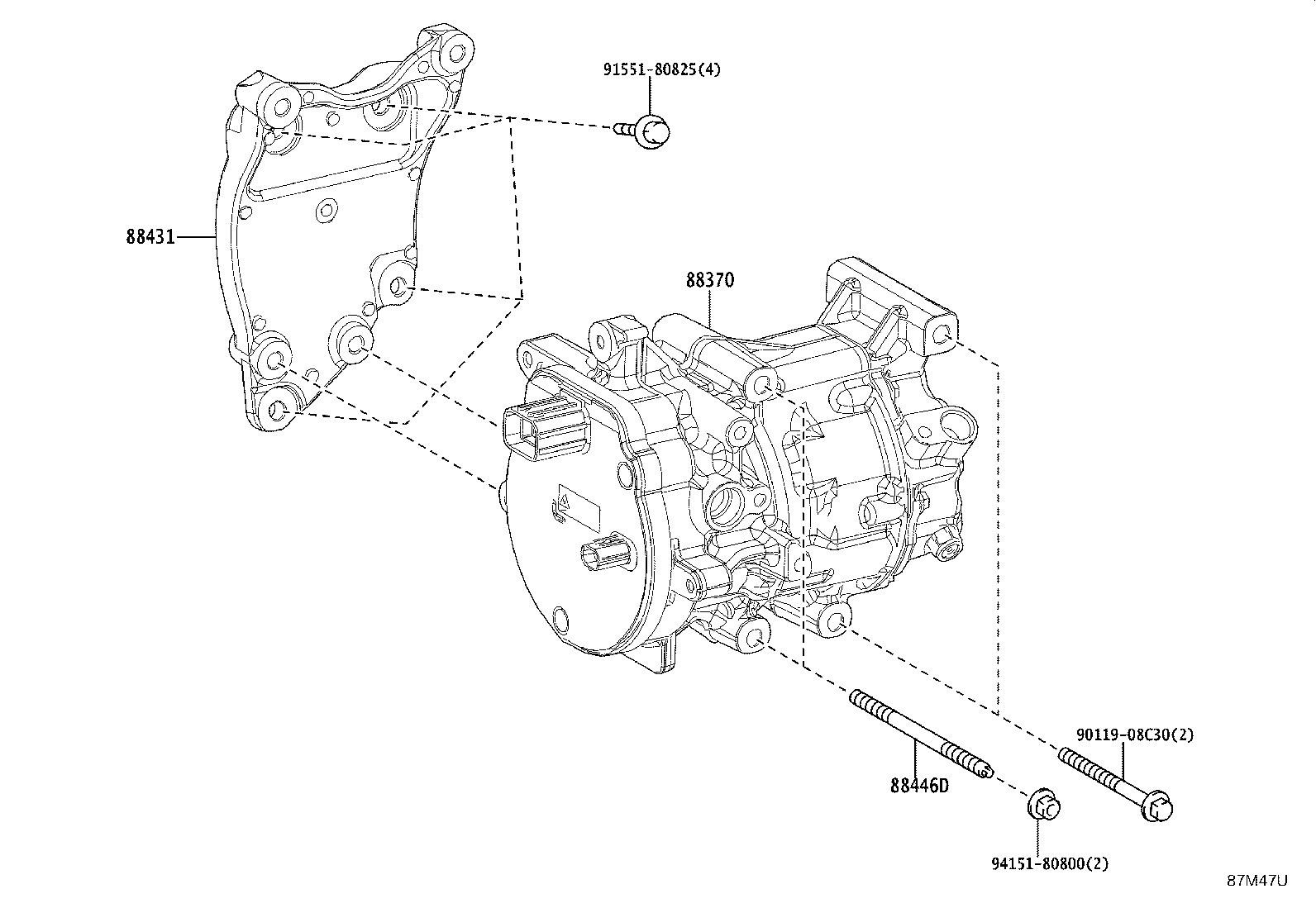 88431-30640 BRACKET, COMPRESSOR MOUNTING, NO.1 product image