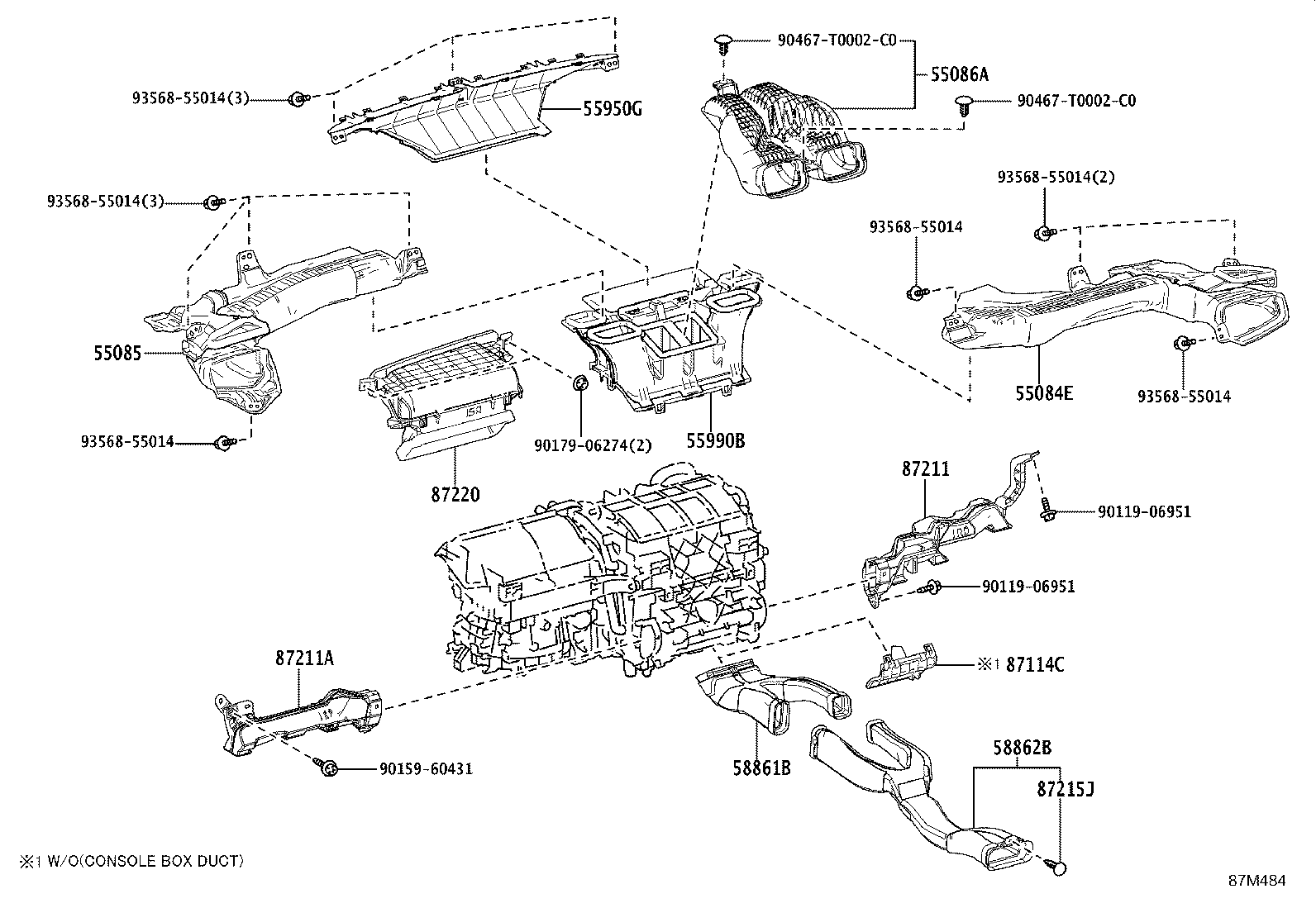 58862-0A110 DUCT, CONSOLE BOX, NO.2 product image