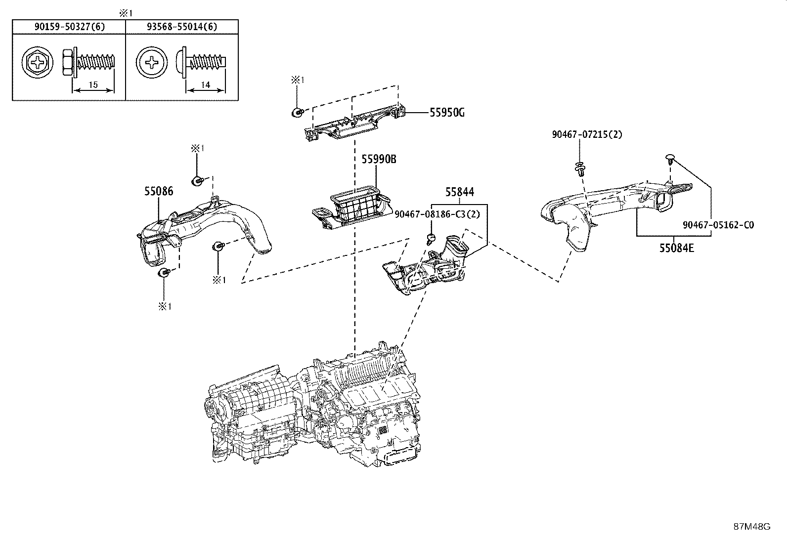 55086-60080 DUCT SUB-ASSY, HEATER TO REGISTER, NO.3 product image