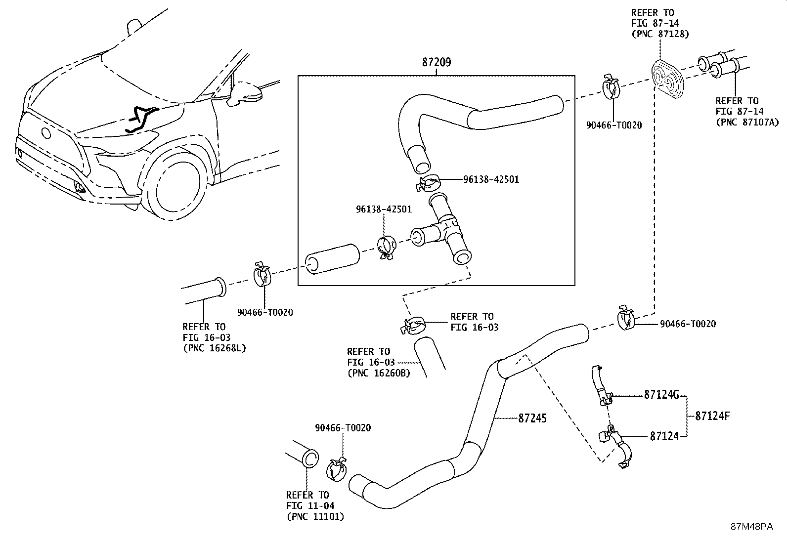 87245-0A110 HOSE, HEATER WATER, INLET product image
