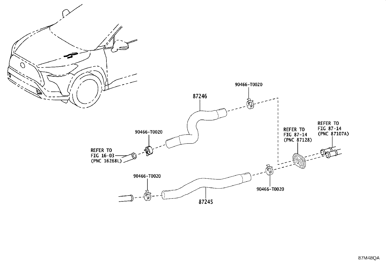 87245-0A110 HOSE, HEATER WATER, INLET product image
