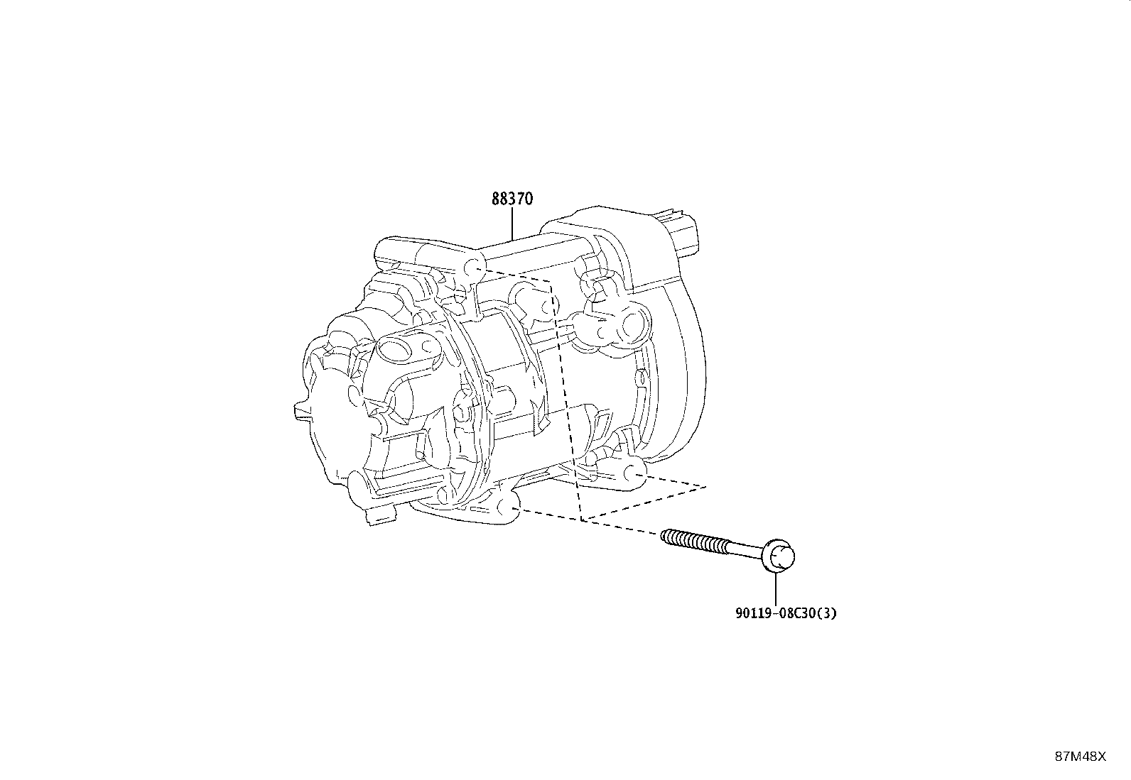 88310-0A080 COMPRESSOR ASSY, W/PULLEY product image