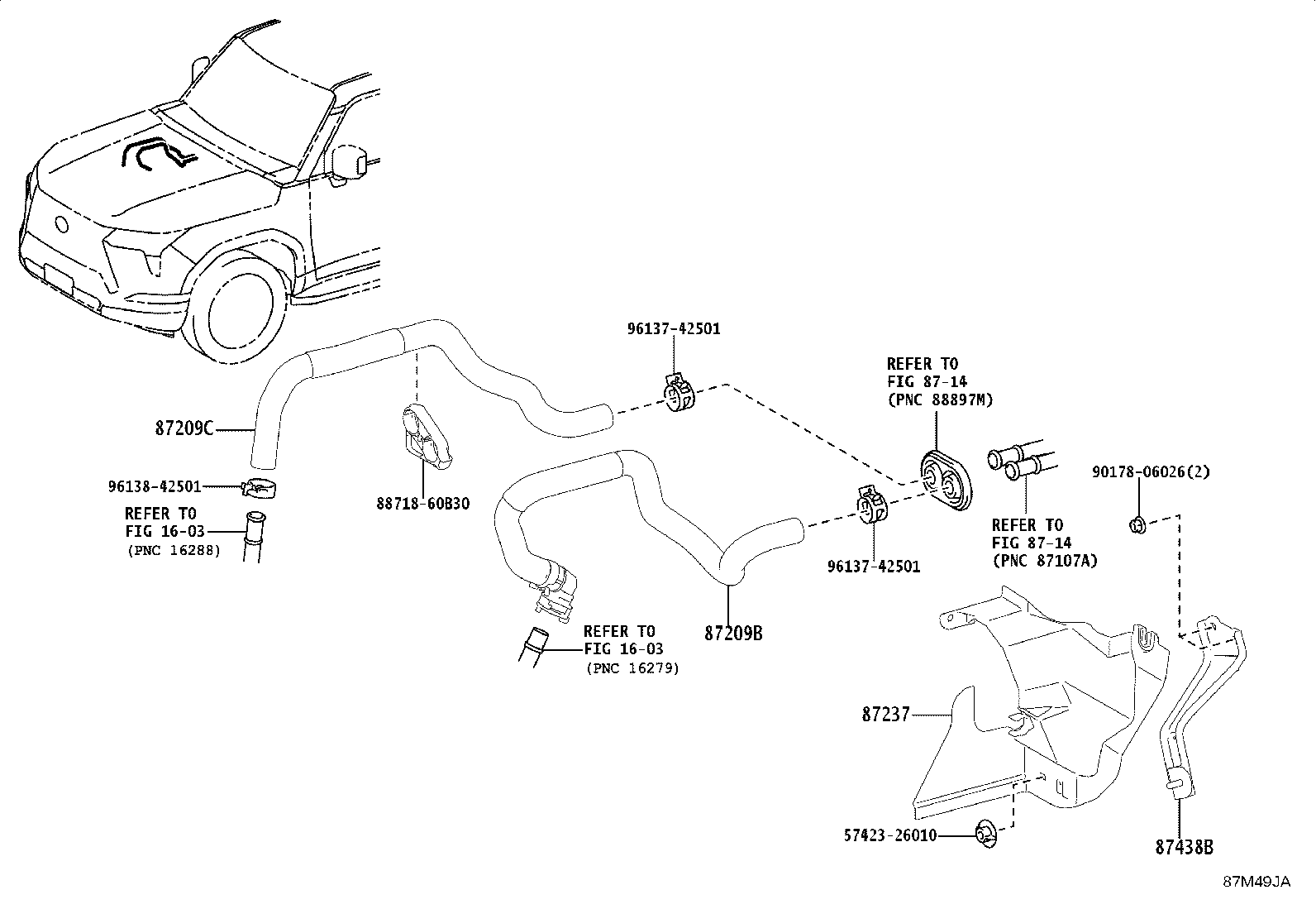 Toyota 87242-60030 HOSE, HEATER WATER, A