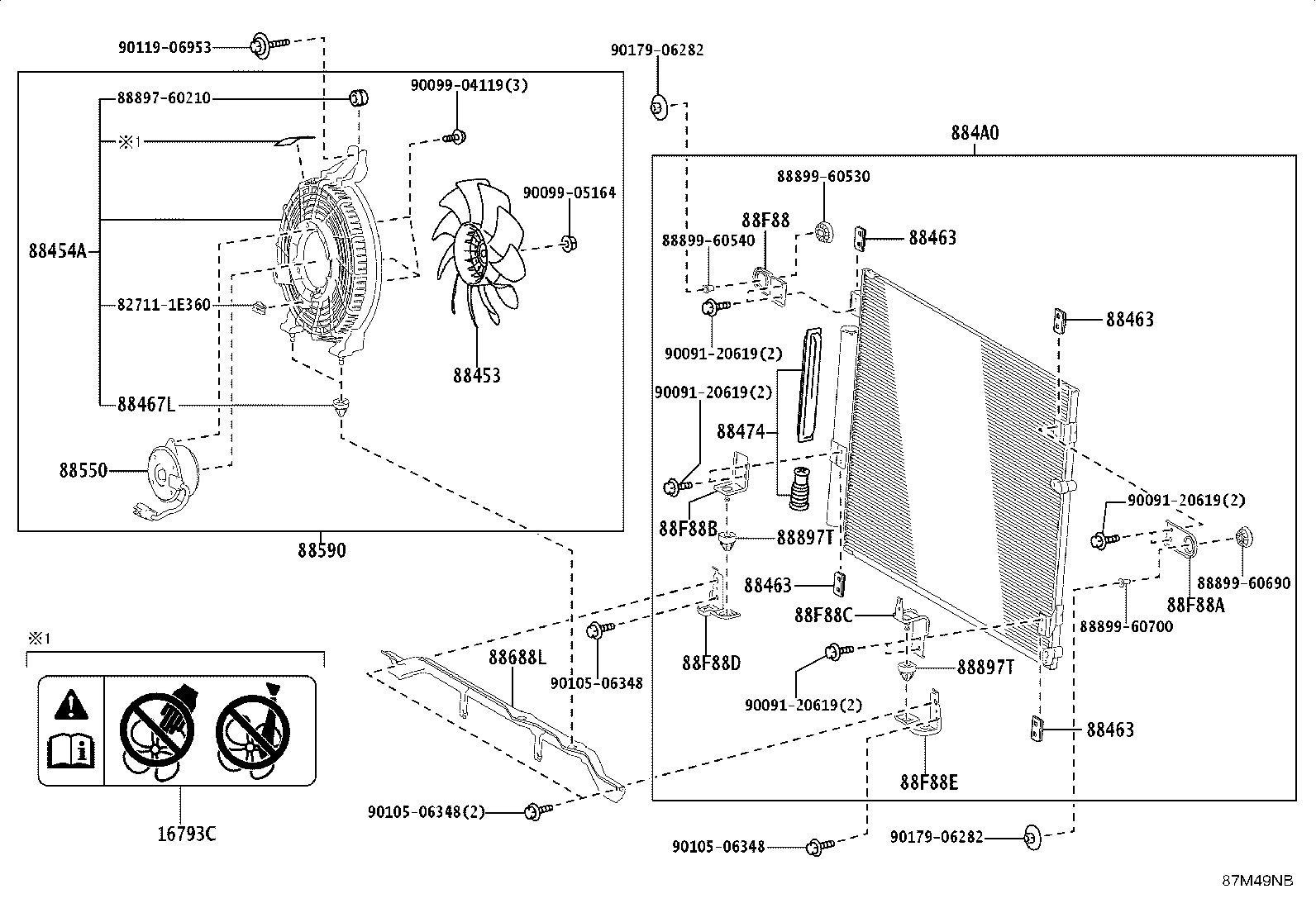 Toyota 88550-60130 MOTOR ASSY, BLOWER (FOR CONDENSER)