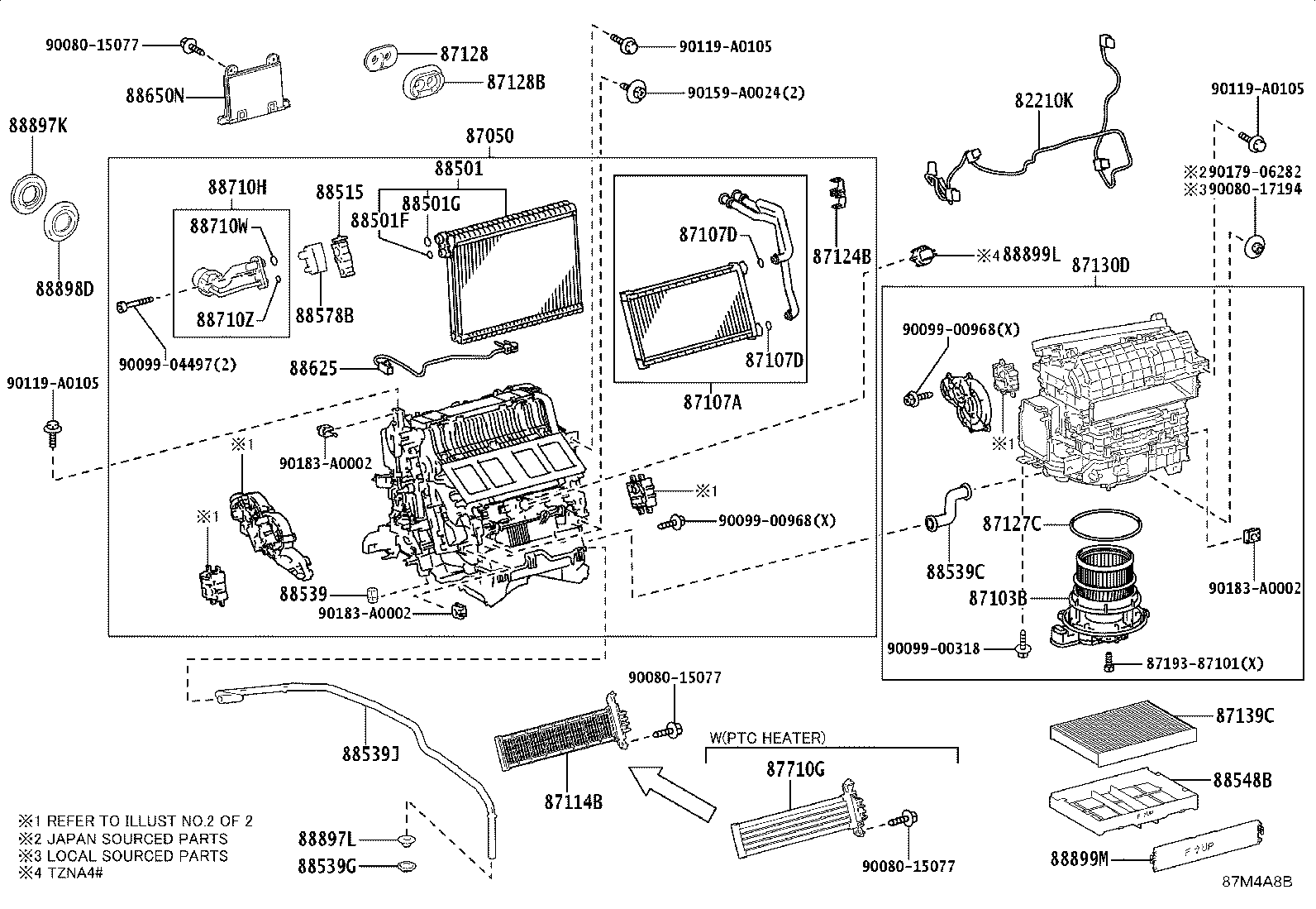 Toyota 88501-0C170 EVAPORATOR SUB-ASSY, COOLER, NO.1
