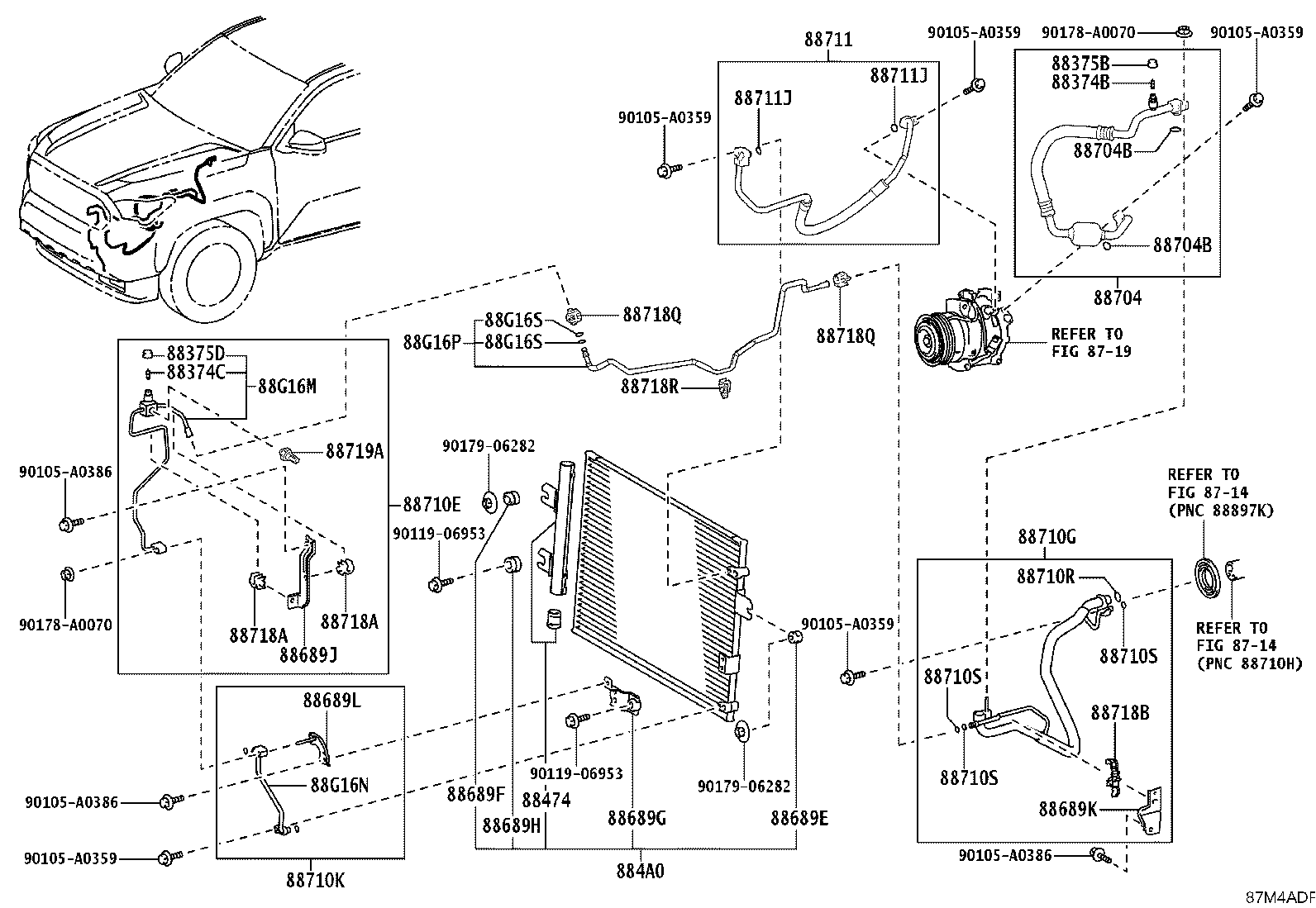 Toyota 88704-AK010 HOSE SUB-ASSY, SUCTION