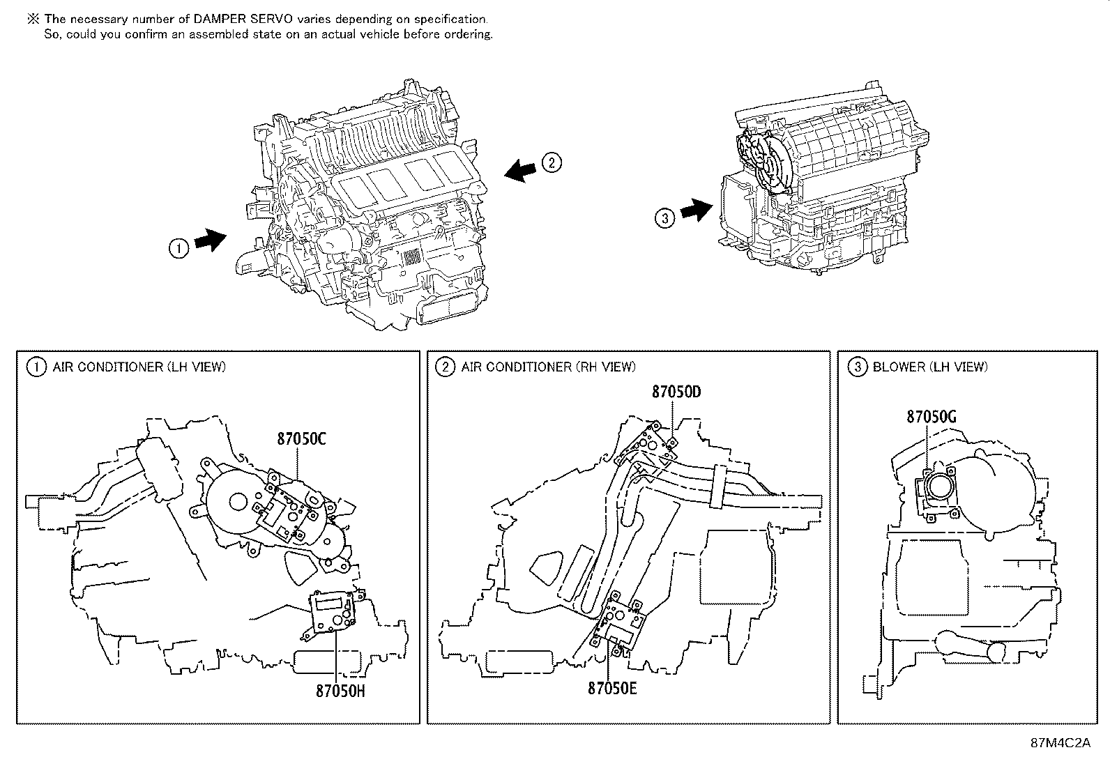 87106-60411 DAMPER SERVO SUB-ASSY, AIR CONDITIONER RADIATOR, NO.4 product image