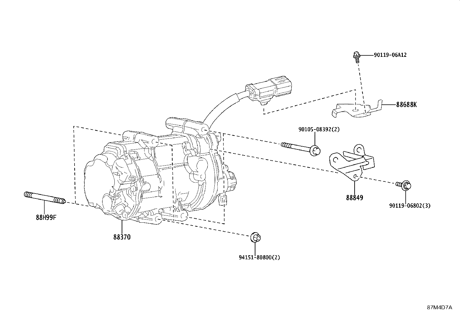 Toyota 88688-60D90 BRACKET, COOLER COMPRESSOR
