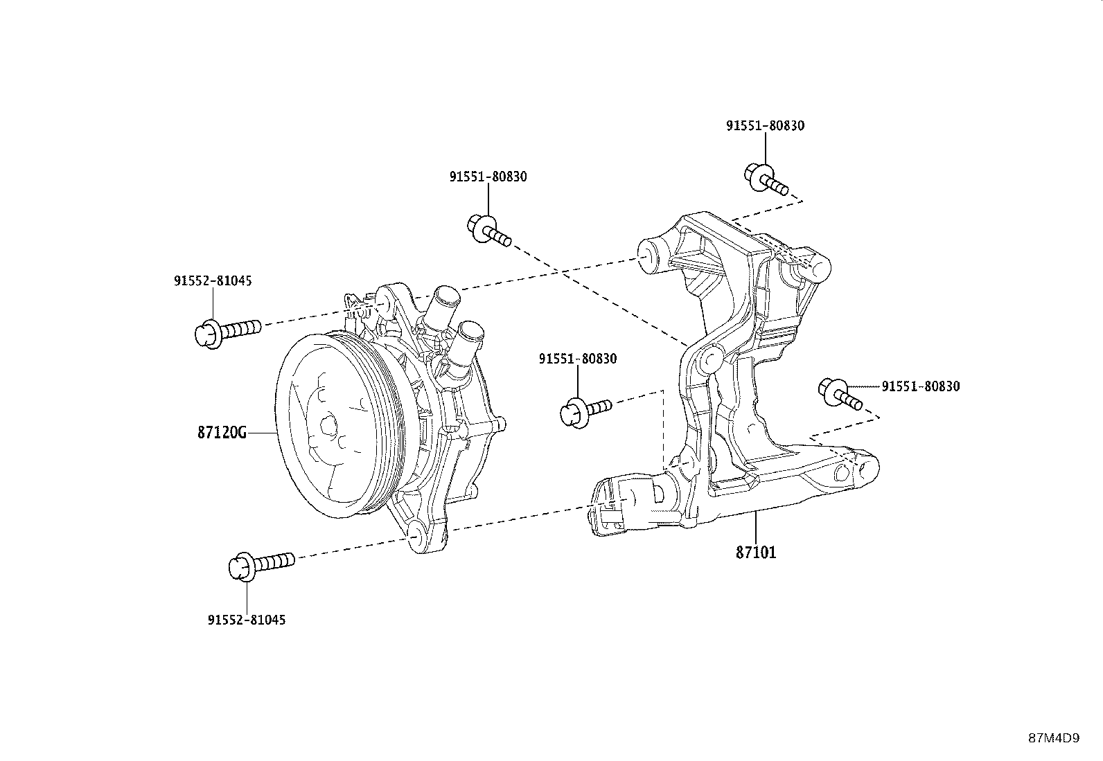 87101-60160 BRACKET SUB-ASSY, VISCOUS HEATER NO.1 product image