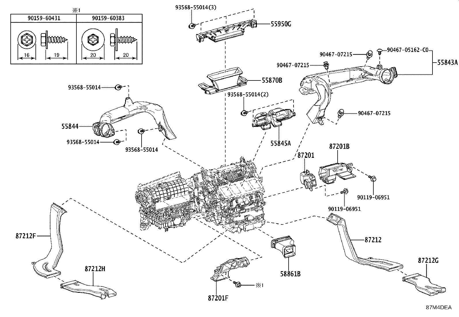 55870-60130 DUCT ASSY, HEATER TO REGISTER product image