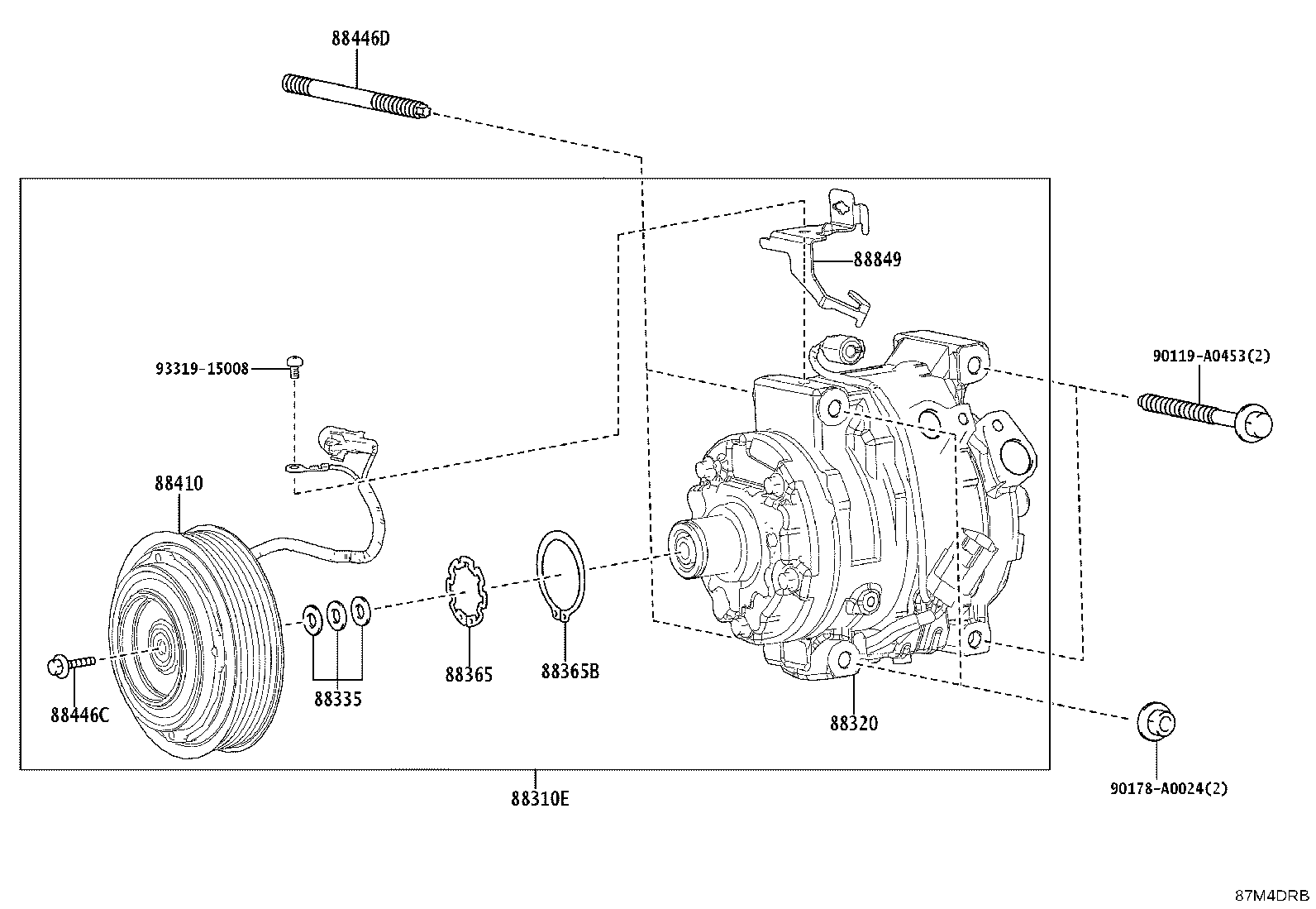 Toyota 88310-AK010 COMPRESSOR, W/MAGNET CLUTCH
