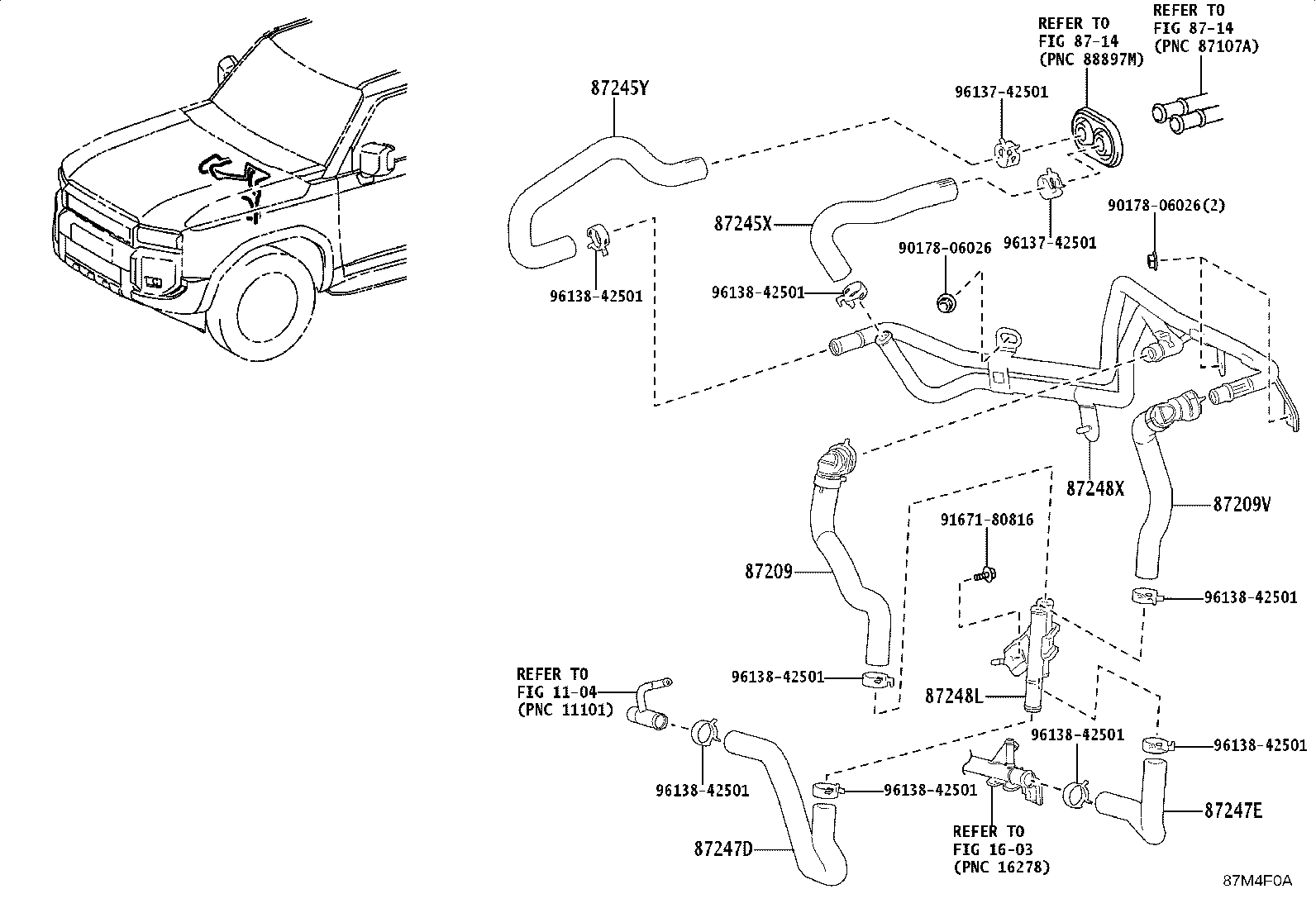 87242-60150 HOSE, HEATER WATER product image