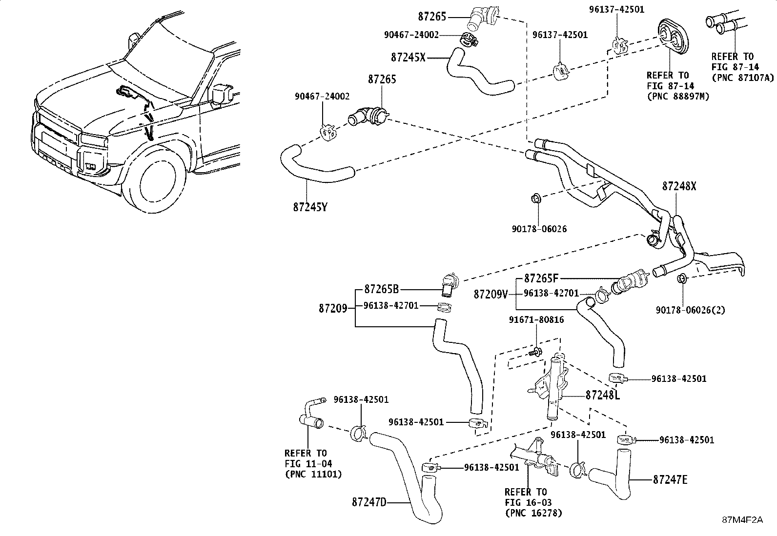 87242-60150 HOSE, HEATER WATER product image