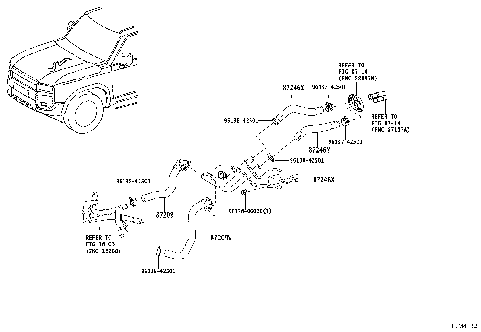 87242-60150 HOSE, HEATER WATER product image