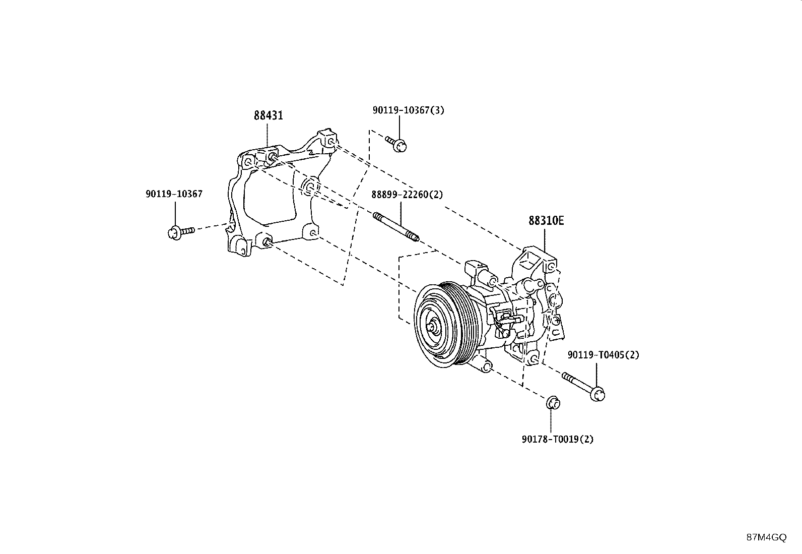 88431-57010 BRACKET, COMPRESSOR MOUNTING, NO.1 product image