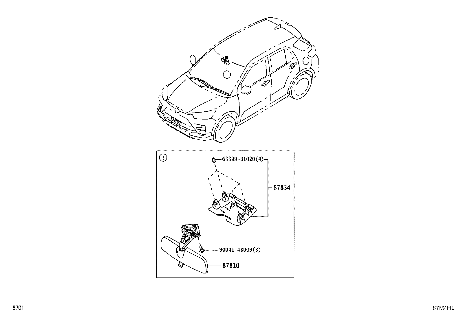 87947-B1130 MIRROR, OUTER REAR VIEW, LH product image